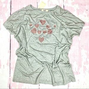 NWT Julia Rhinestone Heart Blouse